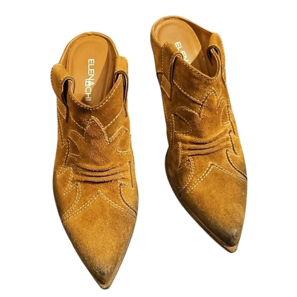 Sz 36.5 US 6 Brown Suede Leather Elena Iachi Ankle Boots Made In Italy Western